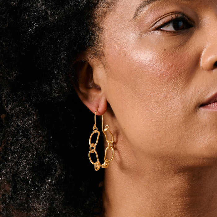 Lajita Gold Link Hoop Earrings 1