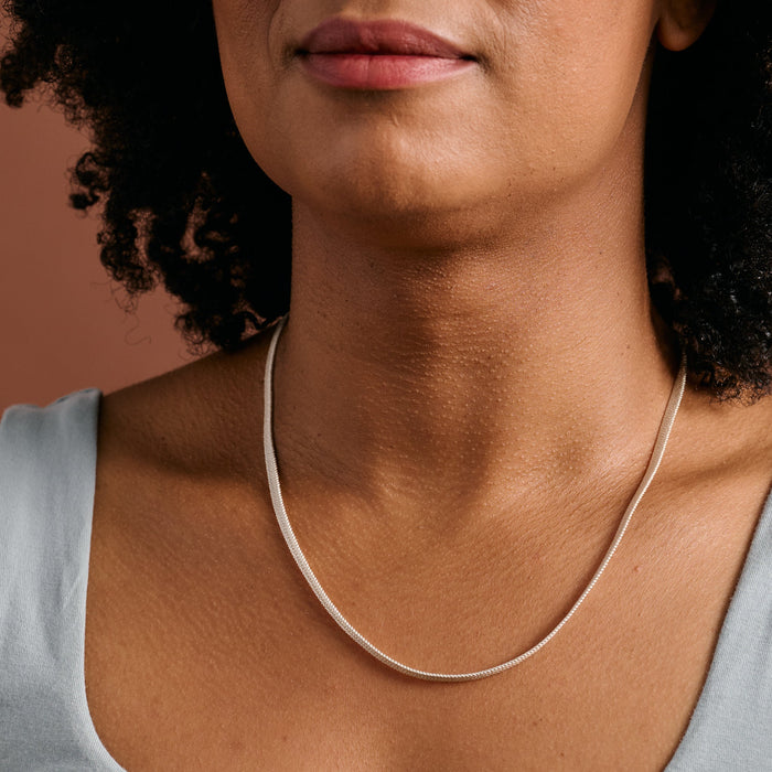 Zara Silver Tone Snake Necklace 1