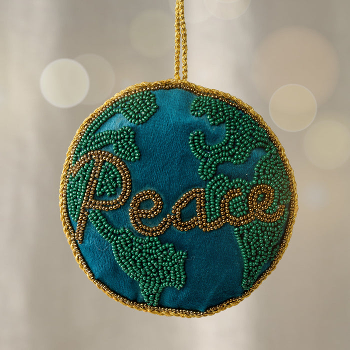 Arvi Beaded Ornament - Peace on Earth 1