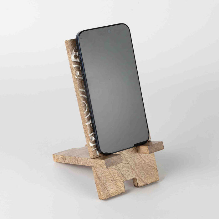 Vasai Mango Wood Phone Stand - Celestial 3
