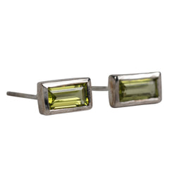 Peridot Silver Stud Earrings