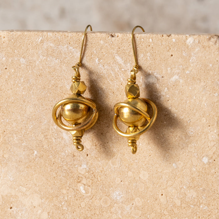 Atma Brass Globe Earrings 1