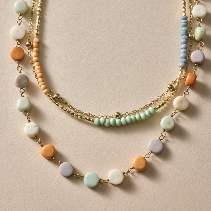 Haddee Three Chain Bead Necklace 3