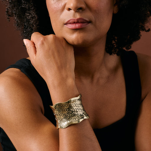 Devee Brass Woven Cuff Bracelet