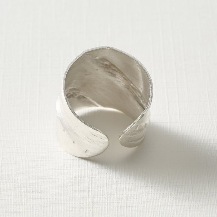 Chauda Silver Hammered Brass Ring 3