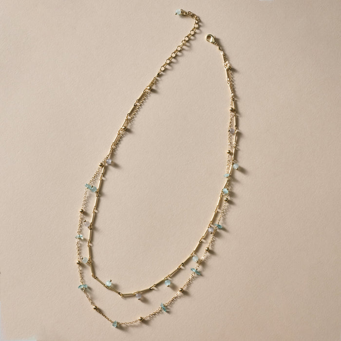 Kacha Two Strand Glass and Stone Bead Necklace 2