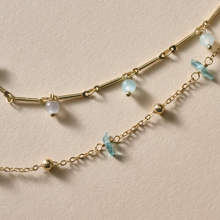 Kacha Two Strand Glass and Stone Bead Necklace 3
