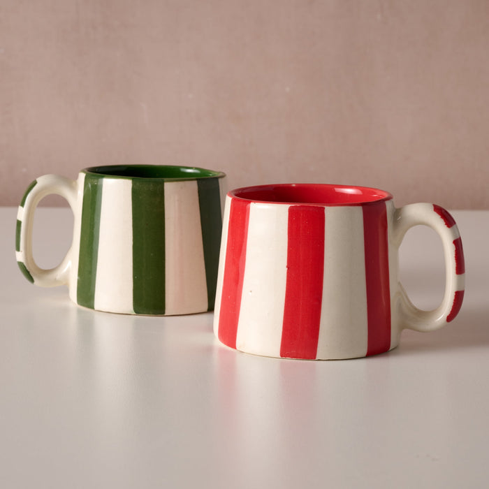 Kahda Striped Mug - Red 3