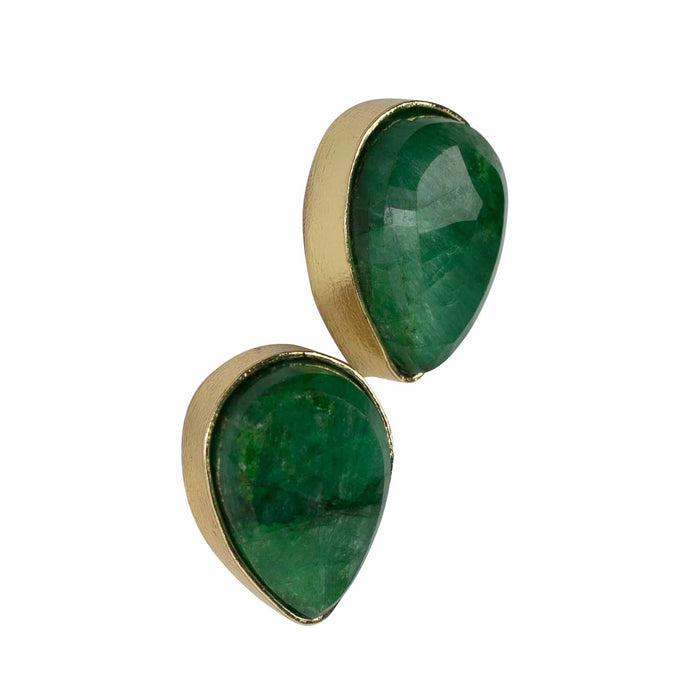 Ansoo Stud Earrings - Green 1
