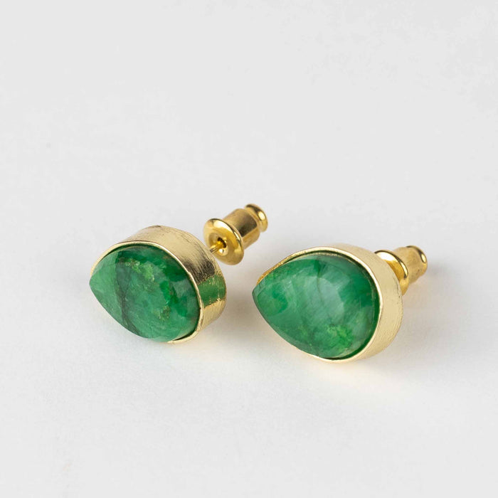 Ansoo Stud Earrings - Green 3