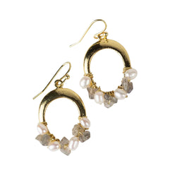 Moti Mini Pearl Hoop Earrings - Default Title (6830140)