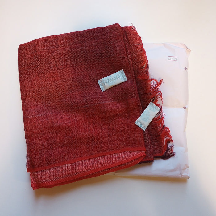 Meera Layered Wool Scarf - Reds 7