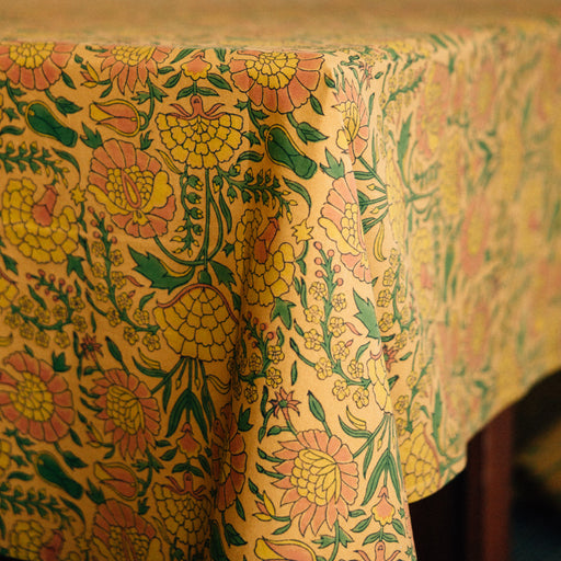 Aanand Floral Tablecloth - Golden