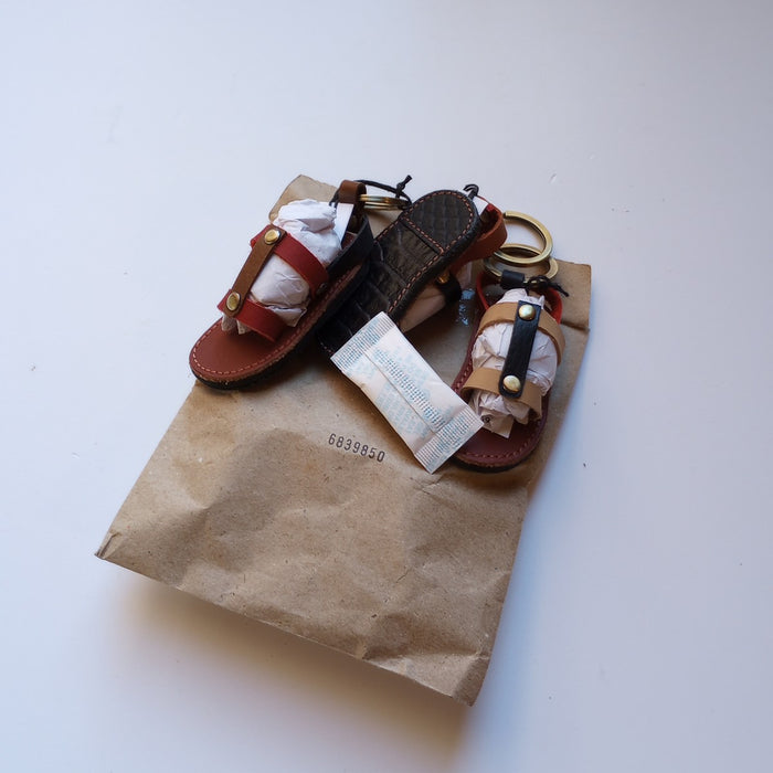 Chappal Mini Sandal Leather Keychain 6