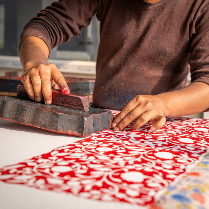 Floral Blooms Red Tablecloth 2