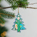 Floral Painted Willow Wood Tree Ornament thumbnail 3