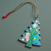 Floral Painted Willow Wood Tree Ornament thumbnail 4