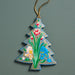 Floral Painted Willow Wood Tree Ornament thumbnail 5