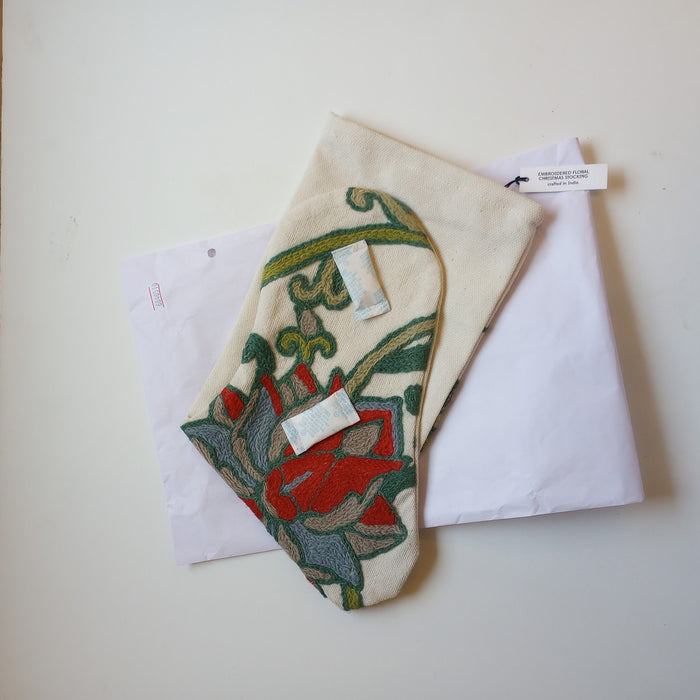 Embroidered Floral Christmas Stocking 5