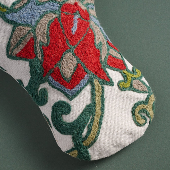 Embroidered Floral Christmas Stocking 3