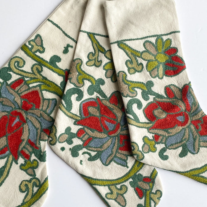 Embroidered Floral Christmas Stocking 2