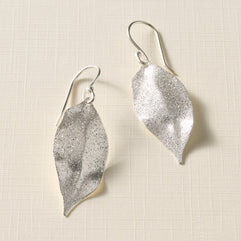 Esha Silver Sparkle Leaf Earrings - Ten Thousand Villages