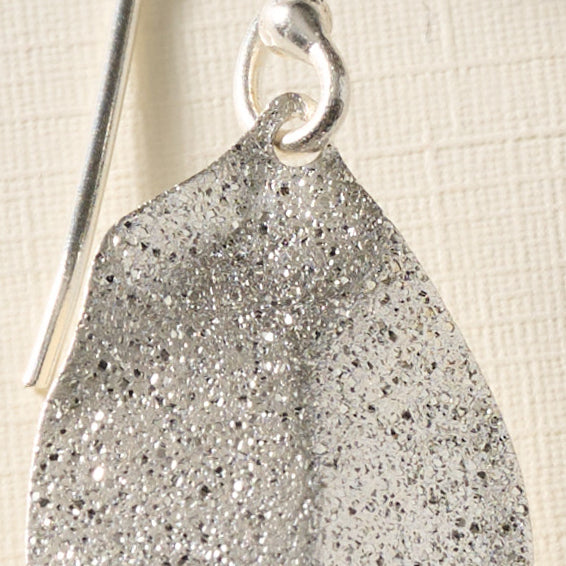 Esha Silver Sparkle Leaf Earrings 4