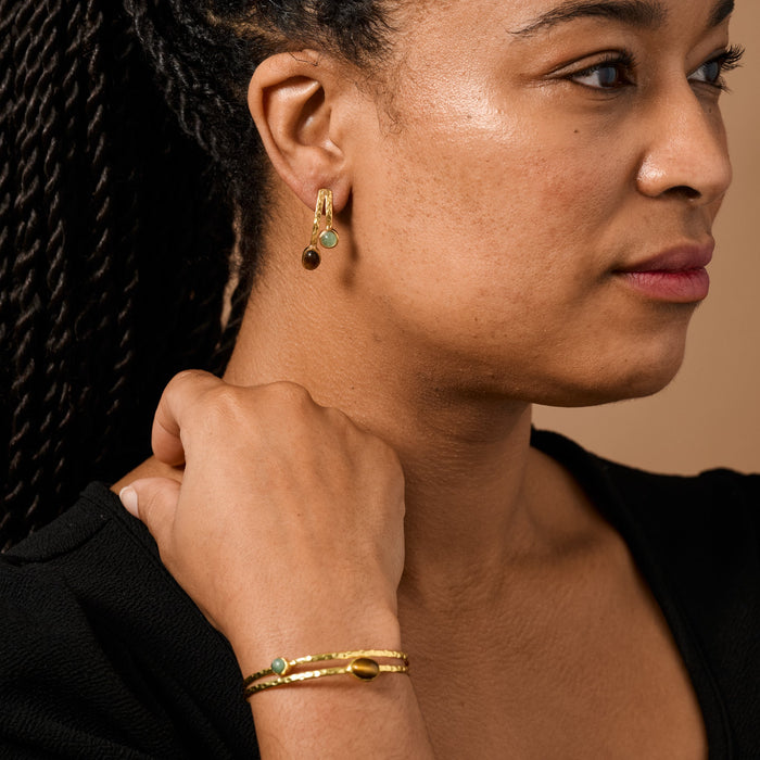 Sanja Tiger + Glass Stone Post Earrings 3