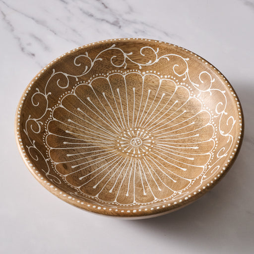 Aiza Handpainted Mango Wood Bowl - Ten Thousand Villages