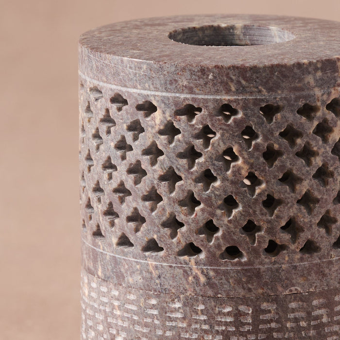 Jatil Carved Gorara Stone Tealight Holder 3