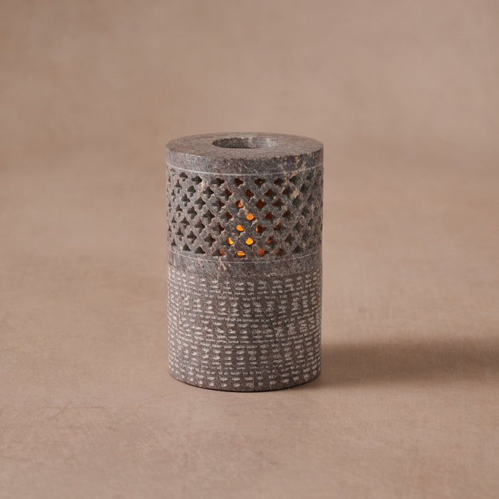 Jatil Carved Gorara Stone Tealight Holder 1