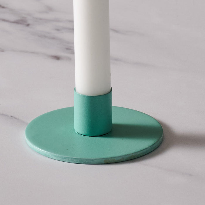 Kasi Round Taper Candle Holder - Turquoise 3