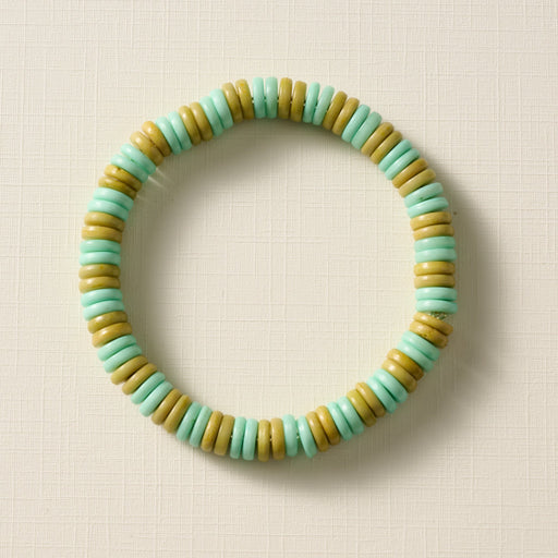 Khet Bead Bracelet - Light Green+Olive - Ten Thousand Villages