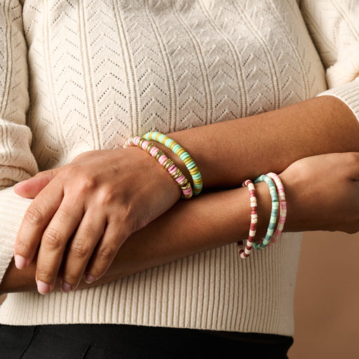 Dara Bone Bead Bracelet - Light+Dark Green - Ten Thousand Villages