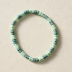 Dara Bone Bead Bracelet - Light+Dark Green - Ten Thousand Villages