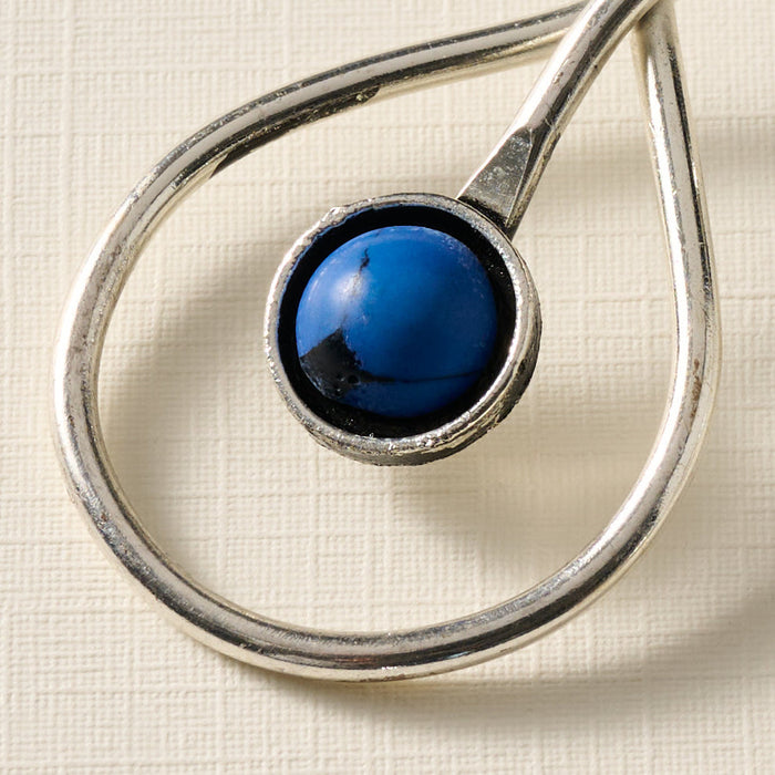 Kaksha Silver Cobalt Bead Drop Earrings 3