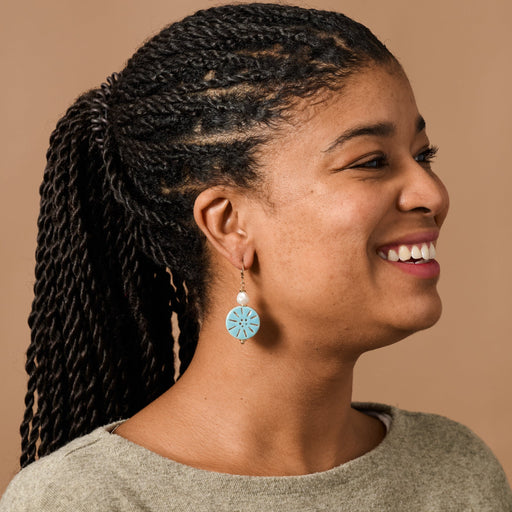 Bola Ceramic + Glass Bead Drop Earrings