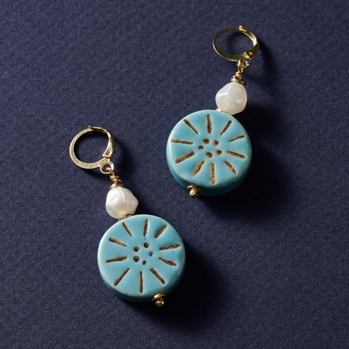 Bola Ceramic + Glass Bead Drop Earrings 3
