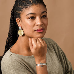 Kajal Hammered Brass Post Earrings - Ten Thousand Villages