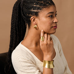 Diva Hammered Brass Cuff Ring - Ten Thousand Villages