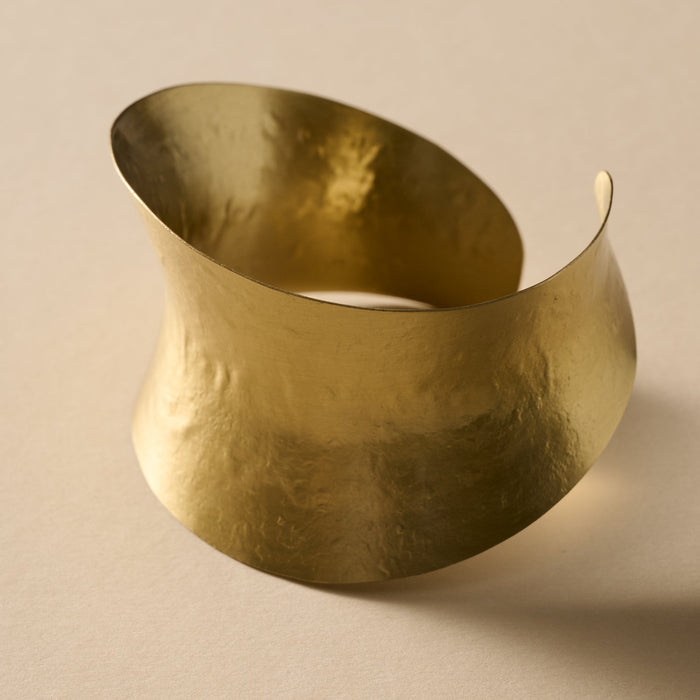 Varsha Hammered Brass Cuff Bracelet 2
