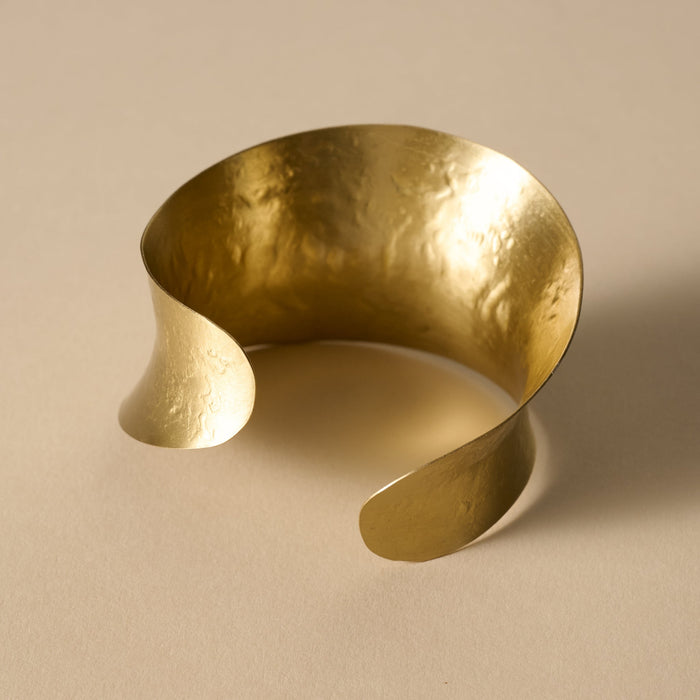 Varsha Hammered Brass Cuff Bracelet 3