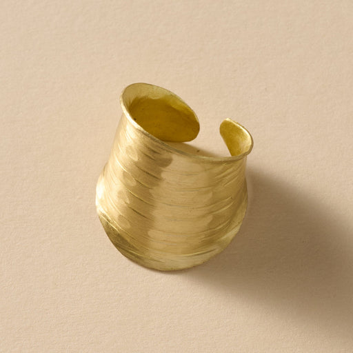 Diva Hammered Brass Cuff Ring - Ten Thousand Villages