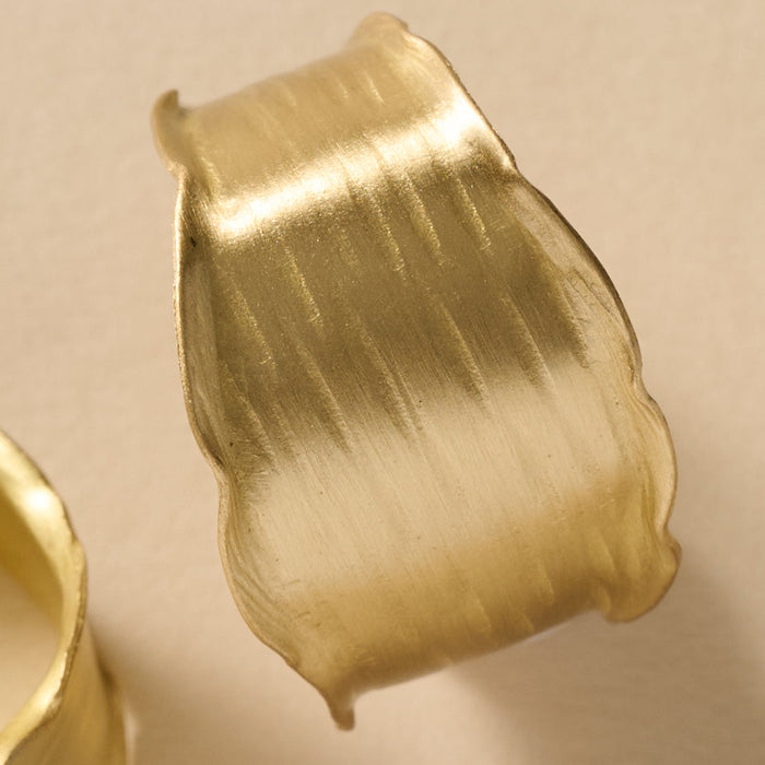 Diva Hammered Brass Hoop Earrings 3