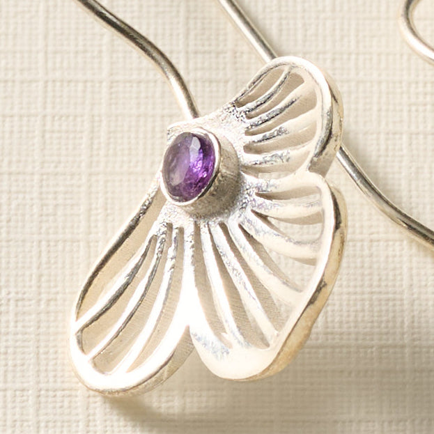 Khilana Amethyst Bloom Drop Earrings 4