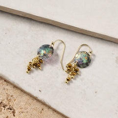Thanda Sequin & Brass Bead Earrings