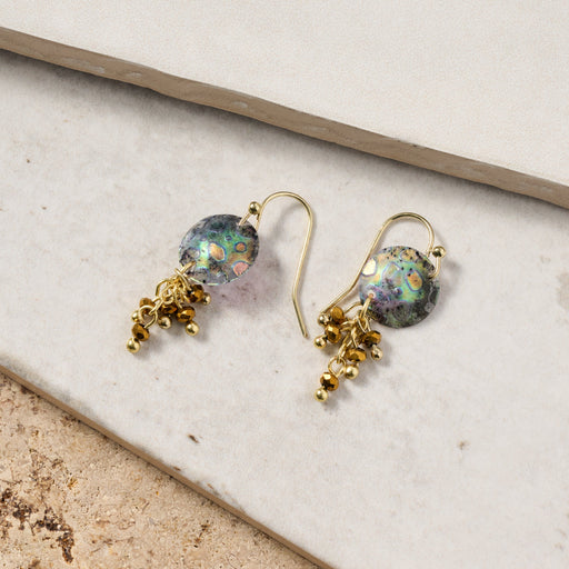 Thanda Sequin & Brass Bead Earrings