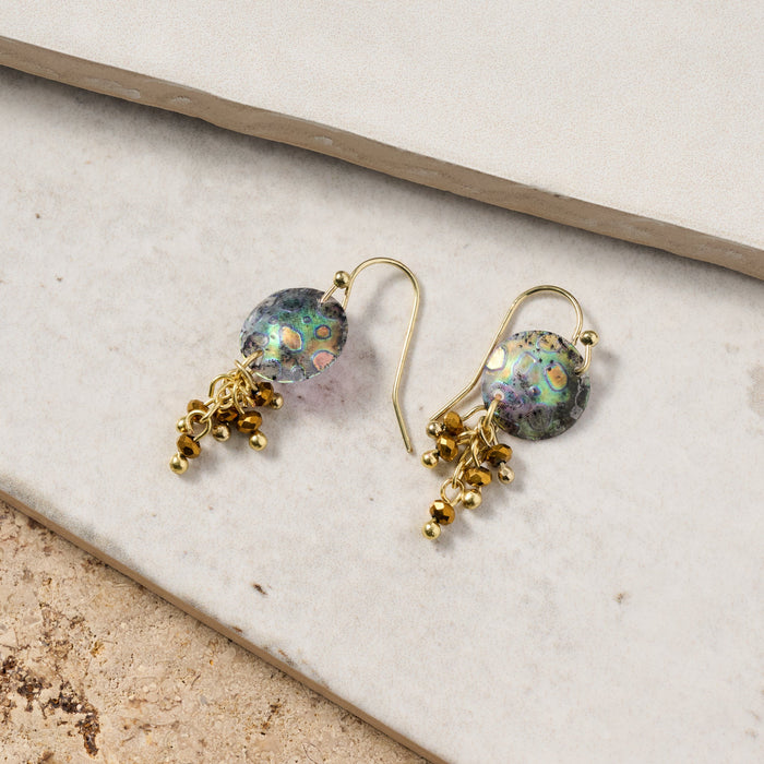 Thanda Sequin & Brass Bead Earrings 1