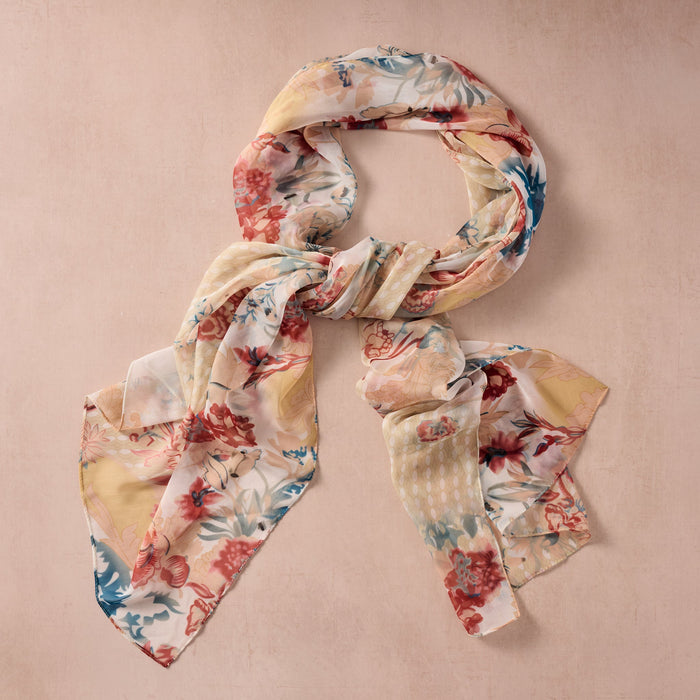 Sharad Floral Chiffon Scarf 1