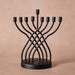 Sudaul Criss Cross Iron Menorah thumbnail 1